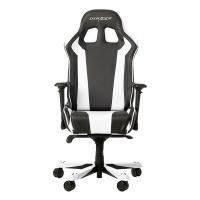 Компьютерное кресло DXRacer King OH/KS06 игровое, обивка: искусственная кожа, цвет: черный/белый