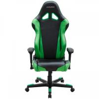Компьютерное кресло DXRacer Racing OH/RE0 игровое, обивка: искусственная кожа, цвет: черный/зеленый