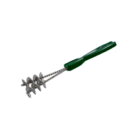 Щетка спиральная для чистки решетки, ручка зелёная
